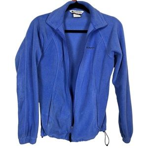 Columbia Blue Jacket Benton Springs Soft Fleece Full Zip SZ Small XL6445 Pockets